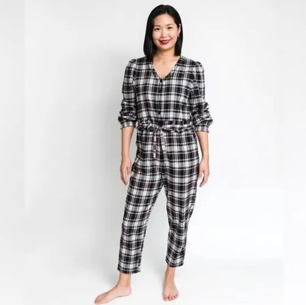 Smash + Tess - Remy Henley Romper in Black Plaid